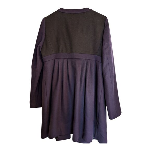 Tara Jarmon Paris eggplant color empire waist collarless feminine coat 44EU/10us - Picture 4 of 13